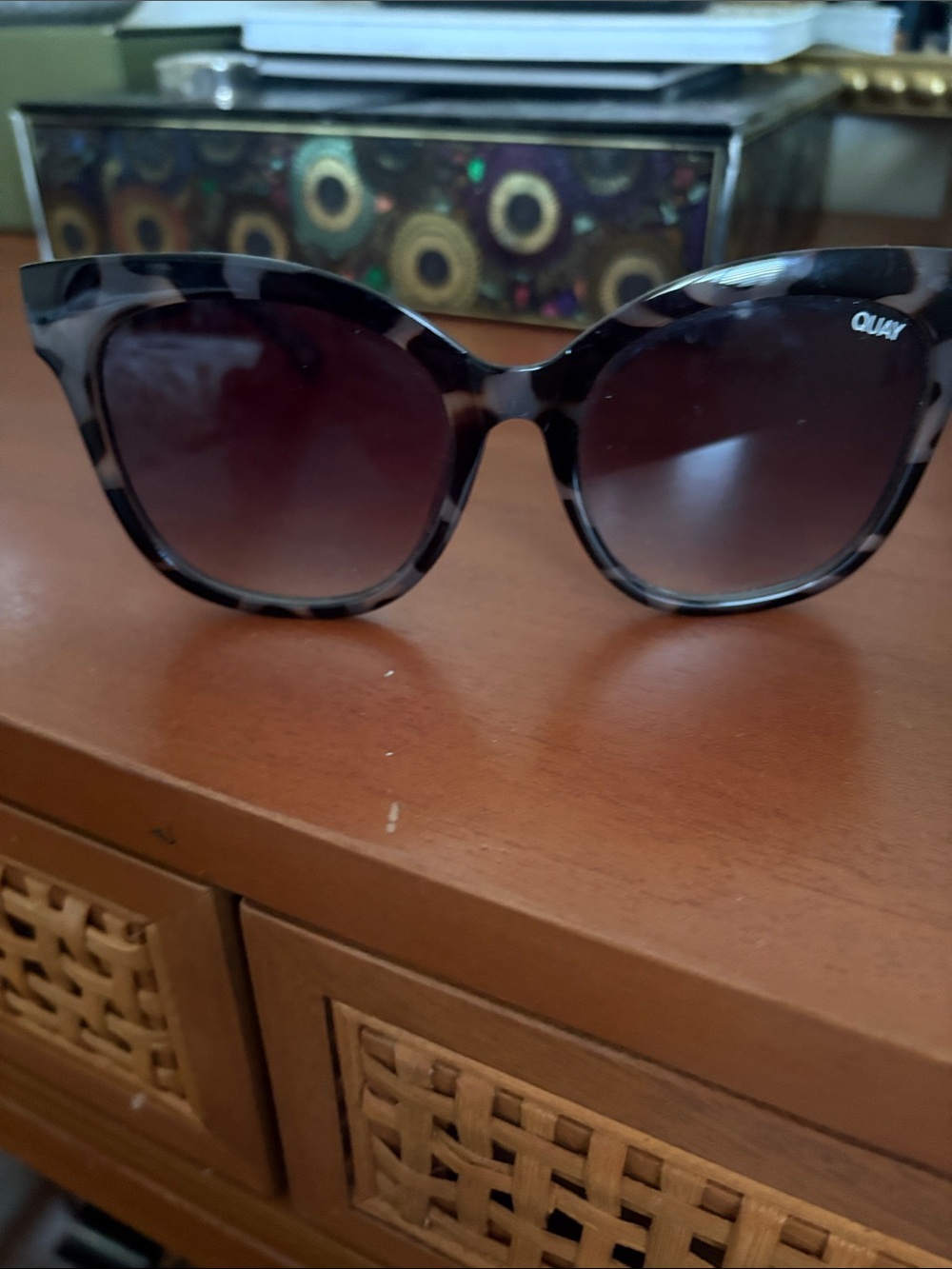 Quay Australia Tortoiseshell Cat Eye Sunglasses with Brown Gradient Lenses